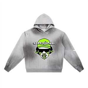 Cool Hip Hop Trap Rapper Gray and Green Eazy E California Graphic Hoodie ORIGNL™